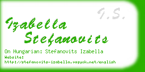 izabella stefanovits business card
